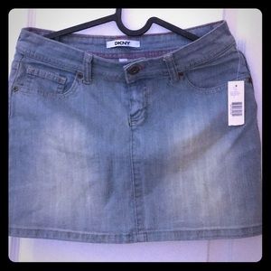 A DKNY denim skirt.